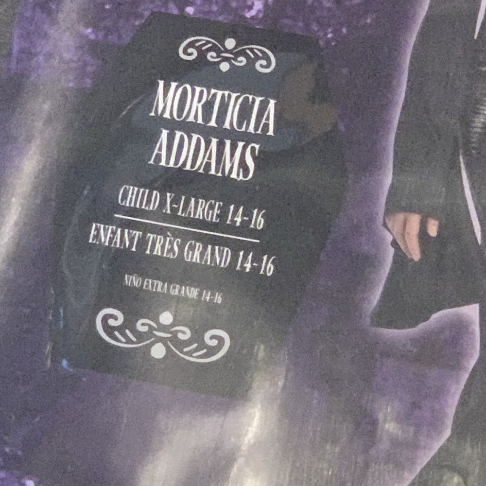 NEW Wednesday Morticia Addams Child Dress‎ Up Costume XL 14/16 - Picture 2 of 3